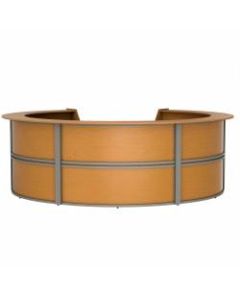 Linea Italia, Inc. 142inW Curved Modern Reception Desk, Maple
