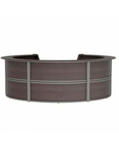 Linea Italia, Inc. 142inW Curved Modern Reception Desk, Mocha