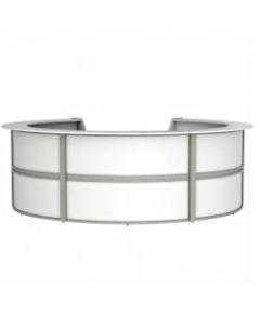 Linea Italia, Inc. 142inW Curved Modern Reception Desk, White