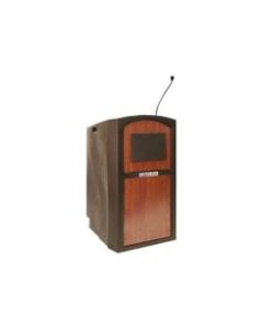 AmpliVox SW3250 - Wireless Pinnacle Multimedia Lectern - Sculpted Base - 47in Height x 26in Width x 26in Depth - Mahogany