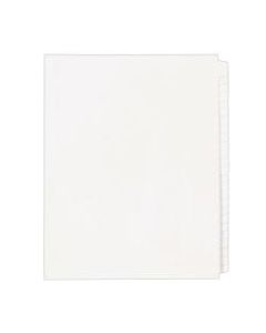 Avery 20% Recycled Preprinted Laminated Gold-Reinforced Legal Exhibit Tab Dividers, 8 1/2in x 11in, White Dividers/White Tabs, 0, Pack Of 25