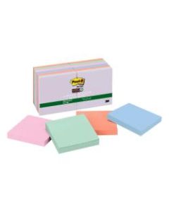 Post-it Super Sticky Recycled Notes, 3in x 3in, Bali, Pack Of 12 Pads