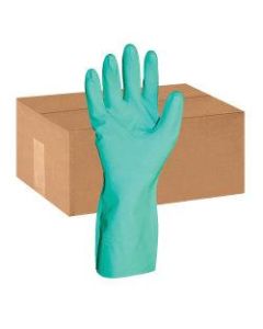 ProGuard Flock Lined Nitrile Gloves, Large, Green, Pack Of 12