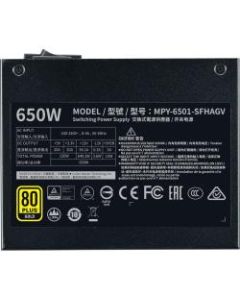 Cooler Master V650 SFX Gold Full-Modular 80 Plus Gold SFX Power Supply - SFX - 120 V AC, 230 V AC Input - 5 V DC @ 20 A, 3.3 V DC @ 20 A, 12 V DC @ 54.1 A, 12 V DC @ 300 mA, 5 V DC @ 3 A Output - 650 W - 1 Fan(s) - 90% Efficiency