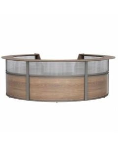 Linea Italia, Inc 142inW 5-Unit Curved Reception Desk, Natural Walnut