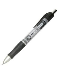 SKILCRAFT Magnus Retractable Rollerball Pens, Needle Point, 0.7 mm, Black Barrel, Black Ink, Pack Of 12