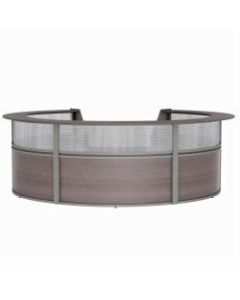 Linea Italia, Inc 142inW 5-Unit Curved Reception Desk, Mocha