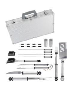 Mr. Bar-B-Q 21 Piece Tool Set with Aluminum Case - 21 Piece(s) - 1 x Spatula - 1 x Fork - 1 x Knife - 1 x Tong - Kitchen - Stainless Steel, Aluminum