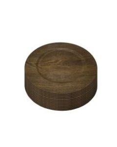 Gibson Home Feri 12-Piece Wooden Skin Luxe Chargers, 13in, Brown
