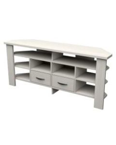 Inval America Corner TV Stand, 25-7/16inH x 15inW x 59-1/8inD, Washed Oak