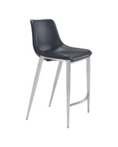 Zuo Modern Magnus Counter Chairs, Black/Gray, Set Of 2 Chairs