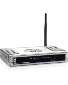 LevelOne WBR-6003 Wireless N 150Mbps Broadband Router w/5dbi Antenna - 1 x Antenna - ISM Band - 150 Mbps - 4 x LAN - 1 x WAN Port Desktop