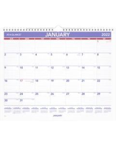 AT-A-GLANCE Monthly Wall Calendar, 15in x 12in, January To December 2022, PM828