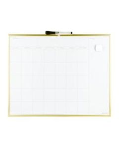 U Brands Magnetic Dry-Erase White Calendar Whiteboard, 16in x 20in, Steel Frame With Gold Finish