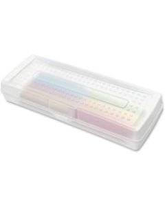 Sparco Mini Pencil Storage Box, 7 3/10in x 3 3/10in x 1 3/10in, Clear