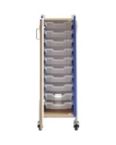 Safco Whiffle Single-Column 10-Drawer Rolling Storage Cart, 48inH x 16-1/2inW x 19-3/4inD, Spectrum Blue