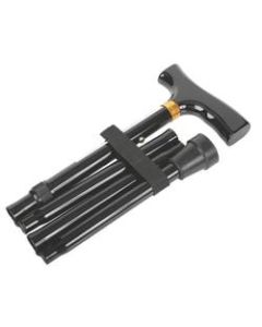 Medline Aluminum Folding T-Handle Canes, Black, Case Of 6