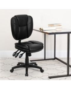 Flash Furniture Bonded LeatherSoft Mid-Back Multifunction Ergonomic Swivel Task Chair, Black
