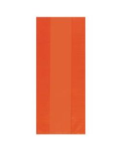 Amscan Small Plastic Treat Bags, 9-1/2inH x 4inW x 2-1/4inD, Orange, Pack Of 125 Bags