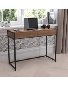 Flash Furniture 39-1/2inW 2-Drawer Computer Desk, Rustic/Black