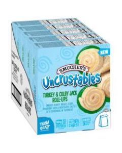Smuckers Uncrustables Turkey & Colby Jack Roll-Ups, 2.6 Oz, 3 Roll-Ups Per Box, Case Of 5 Boxes