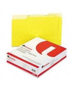 Universal Single Ply Colored Top Tab File Folder - Letter - 8.5in x 11in - 1/3 Tab Cut on Assorted Position - 100 / Box - Yellow, Light Yellow