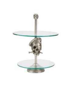 Mind Reader Pirate 2-Tier Pastry Stand, Silver