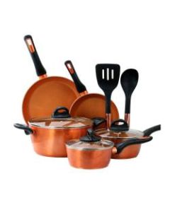 Gibson Home Hummington 10-Piece Cookware Set, Copper