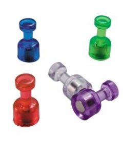 OIC Magnetic Pushpins, Assorted Colors, Box Of 10