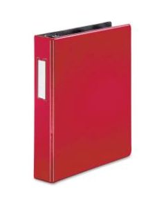 Business Source 1.5in D-Ring Binder - 1 1/2in Binder Capacity - 375 Sheet Capacity - Slant D-Ring Fastener(s) - Internal Pocket(s) - Red - Lay Flat, Label Holder - 1 Each