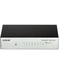 D-Link GO-SW-8GE 8-Port Gigabit Unmanaged Metal Desktop Switch - 8 Ports - Gigabit Ethernet - 10/100/1000Base-T - 2 Layer Supported - AC Adapter - Twisted Pair - Desktop - 3 Year Limited Warranty