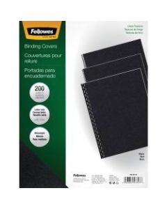 Fellowes ExpressionsLinen Presentation Covers - Letter, Black, 200 pack - 11in Height x 8.5in Width x 0.1in Depth - For Letter 8 1/2in x 11in Sheet - Black - 200 / Pack