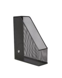 Mind Reader Metal Desk Magazine Holders, 12-1/2inH x 3-1/2inW x 9-3/4inD, Black, Pack Of 2 Holders