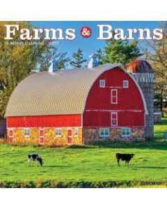 Willow Creek Press Scenic Monthly Wall Calendar, 12in x 12in, Farms And Barns, January To December 2022