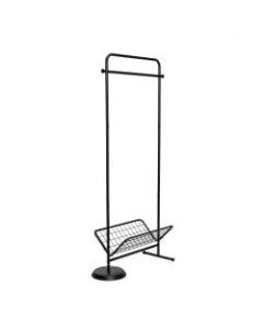 Honey Can Do Swivel Coat Rack Valet With Basket, 61-1/2inH x 29inW x 3-1/2inD, Black