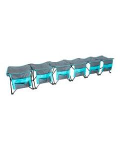 Creative Outdoor 6-Person Curved Bench, Gray/Teal