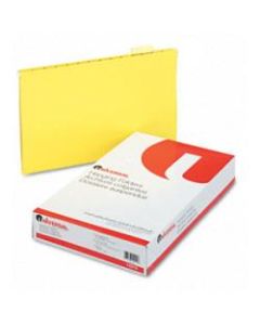 Universal 14219 Hanging File Folder - Legal - 8.5in x 14in - 1/5 Tab Cut - 25 / Box - 11pt. - Yellow