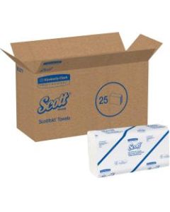 Scott Scottfold Multi-Fold 1-Ply Paper Towels, 175 Sheets Per Pack, Case Of 25 Packs