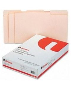 Universal Single Ply Top Tab File Folder - Legal - 8.5in x 14in - 1/3 Tab Cut on Assorted Position - 100 / Box - 11pt. - Manila