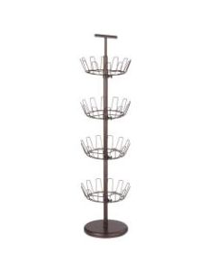 Honey-Can-Do 4-Tier Revolving Shoe Tree, 49 1/4inH x 11 1/2inW x 11 1/2inD, Bronze