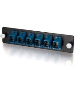 C2G Q-Series 6-Strand, SC, PB Insert, MM/SM, Blue SC Adapter Panel - 6 x SC - 6 Port(s) - 6 x RJ-11 - 6 x