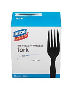 Dixie GrabN Go Forks, Black, 90 Per Box, Pack Of 6 Boxes