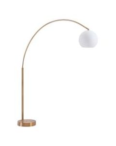 Zuo Modern Griffith Floor Lamp, 75 3/16inH, Brushed Brass Shade/Brushed Brass Base