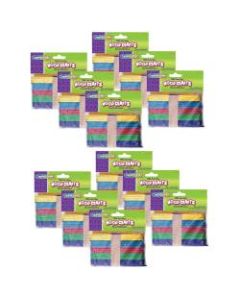 Creativity Street Jumbo Craft Sticks, 6in x 3/4in, Assorted Bright Colors, 100 Sticks Per Pack, Case Of 12 Packs