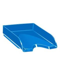 CEP Plastic Gloss Letter Tray, 2-5/8inH x 10-1/8inW x 13-11/16inD, Ocean Blue