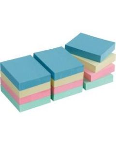 Business Source Premium Plain Pastel Adhesive Notes - 1.50in x 2in - Rectangle - Unruled - Pastel - Self-adhesive, Repositionable, Solvent-free Adhesive - 12 / Pack