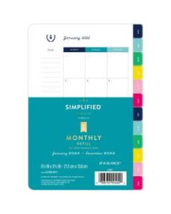 Simplified System by Emily Ley 2022 Monthly Refill, Loose-Leaf, Desk Size, 5 1/2in x 8 1/2in, January to December 2022