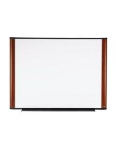 3M Melamine Dry-Erase Whiteboard, 48in x 72in, Aluminum Frame With Mahogany Finish