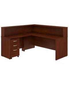 Bush Business Furniture Studio C 72inW x 30inD L-Shaped Reception Desk With Shelf And Mobile File Cabinet, Hansen Cherry, Standard Delivery