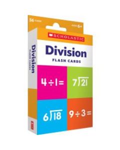Scholastic Division Flash Cards, 6-5/16inH x 3-7/16inW, Pack Of 56 Cards